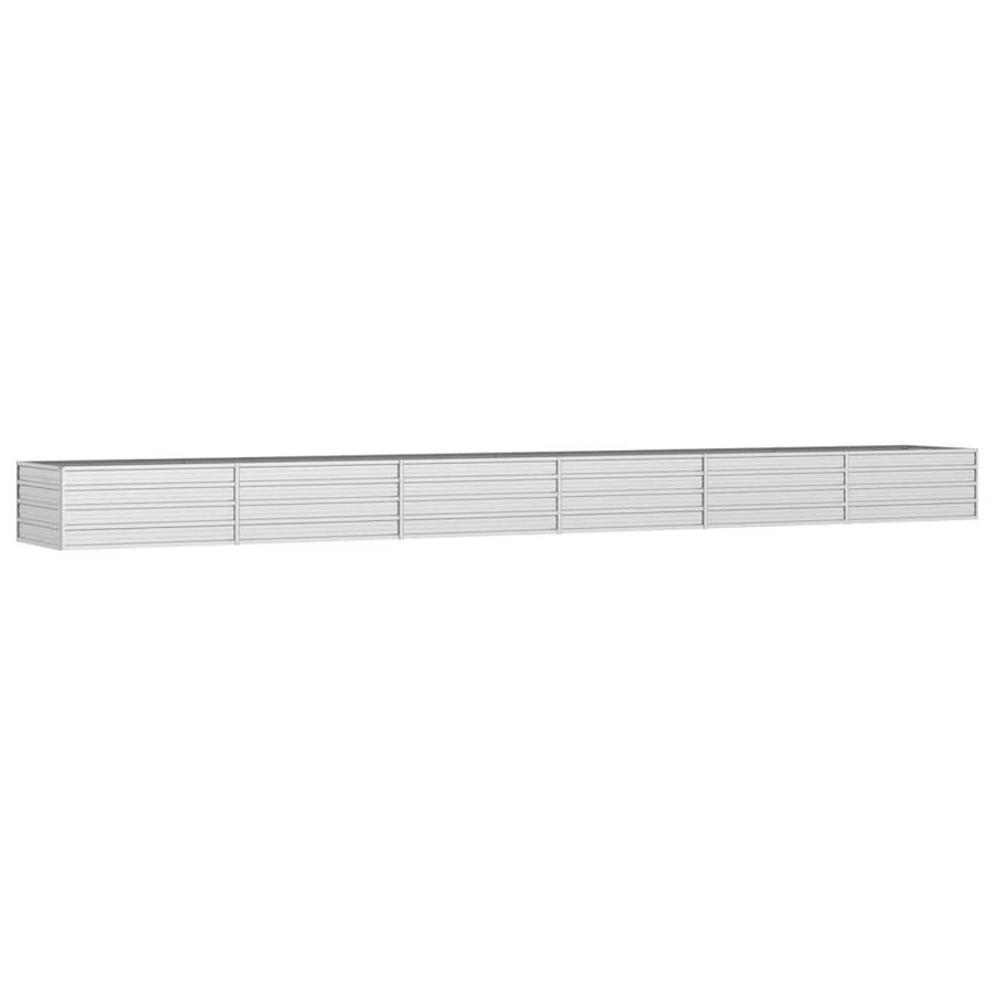 Plantenbak Verhoogd 600X80X45 Cm Gegalvaniseerd Staal Zilver 600 x 80 x 45 cm