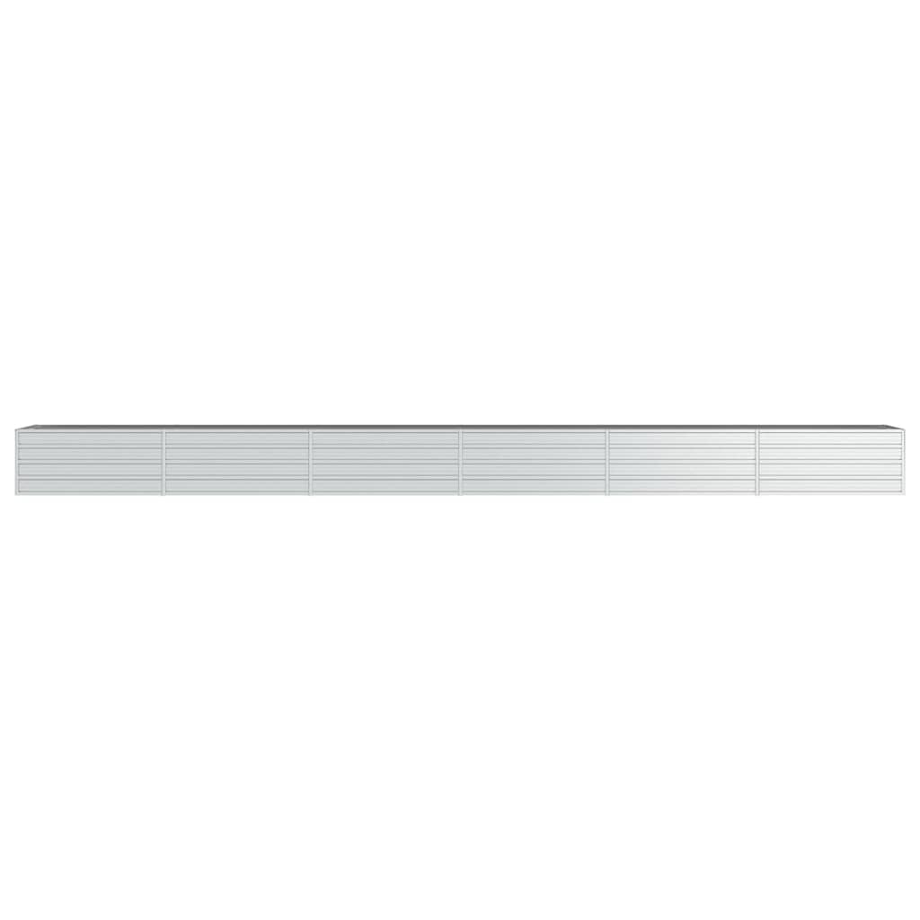 Plantenbak Verhoogd 600X80X45 Cm Gegalvaniseerd Staal Zilver 600 x 80 x 45 cm