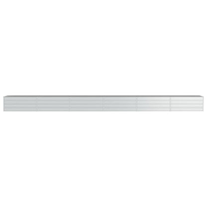 Plantenbak Verhoogd 600X80X45 Cm Gegalvaniseerd Staal Zilver 600 x 80 x 45 cm