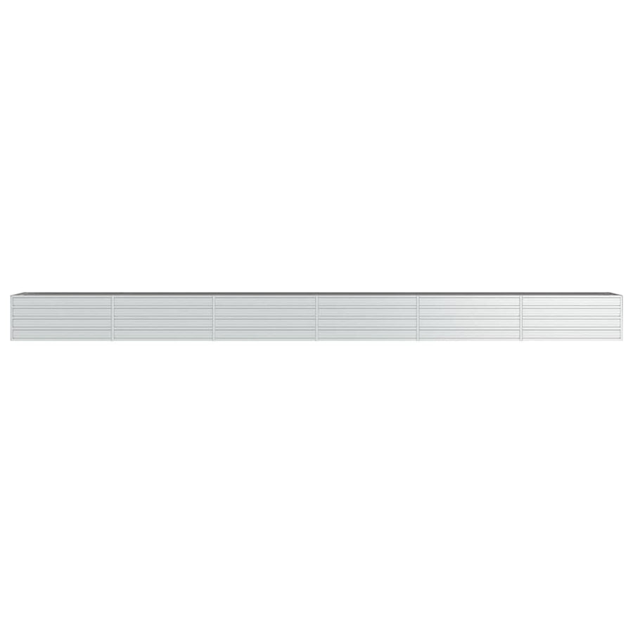 Plantenbak Verhoogd 600X80X45 Cm Gegalvaniseerd Staal Zilver 600 x 80 x 45 cm