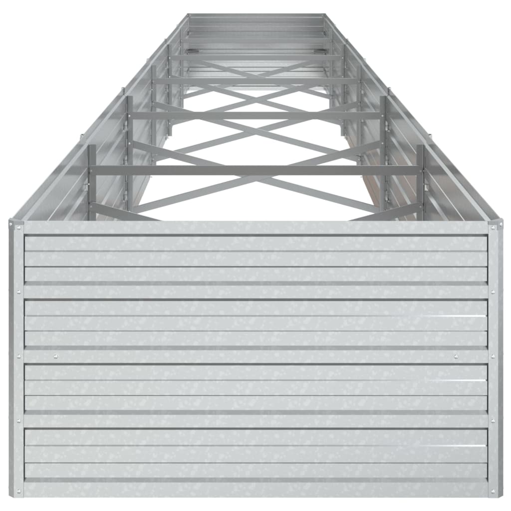 Plantenbak Verhoogd 600X80X45 Cm Gegalvaniseerd Staal Zilver 600 x 80 x 45 cm