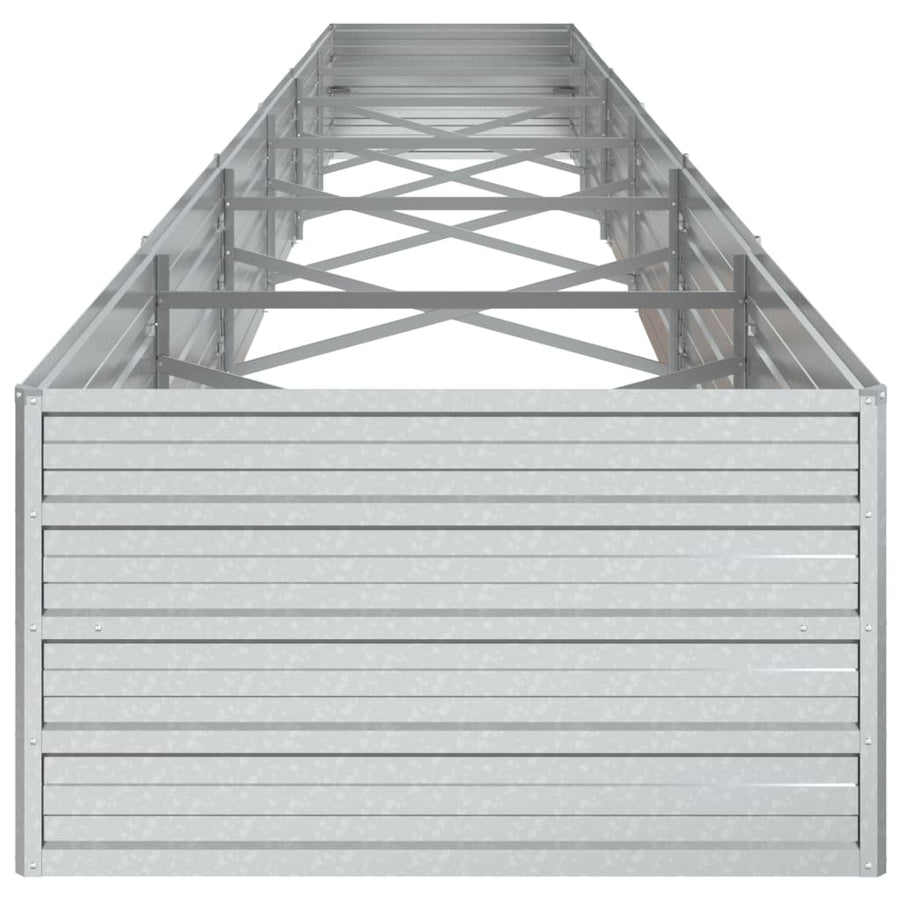 Plantenbak Verhoogd 600X80X45 Cm Gegalvaniseerd Staal Zilver 600 x 80 x 45 cm