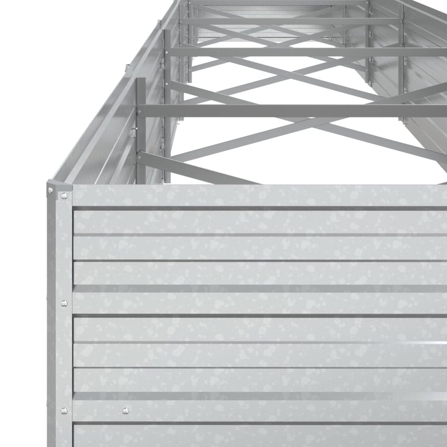 Plantenbak Verhoogd 600X80X45 Cm Gegalvaniseerd Staal Zilver 600 x 80 x 45 cm