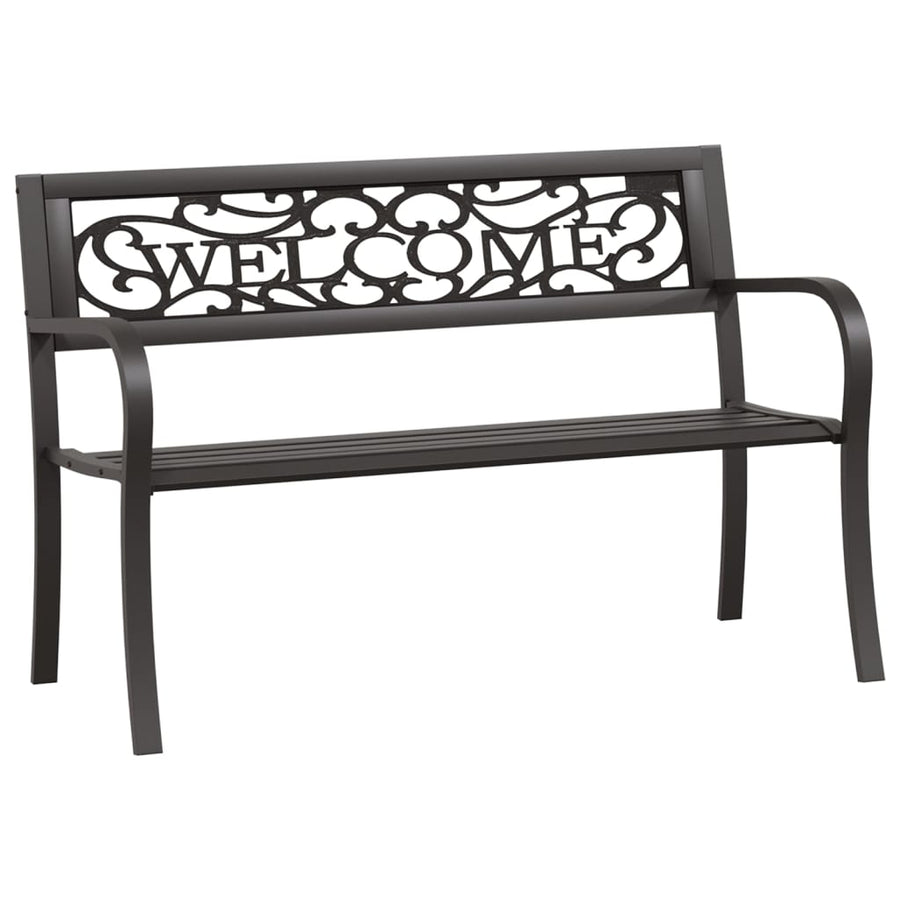 Tuinbank 125 cm staal zwart 1 125 cm Zwart