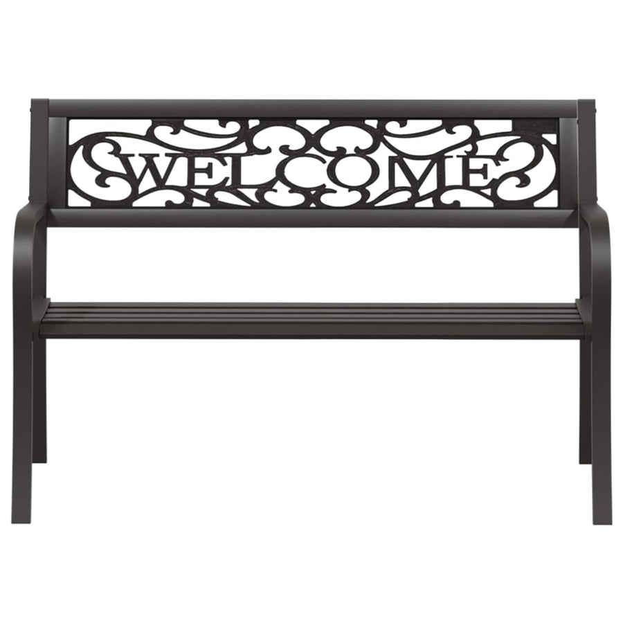 Tuinbank 125 cm staal zwart 1 125 cm Zwart