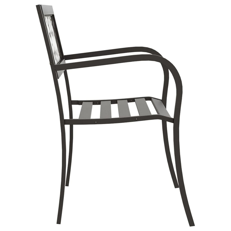 Tuinbank 125 cm staal zwart 1 125 cm Zwart