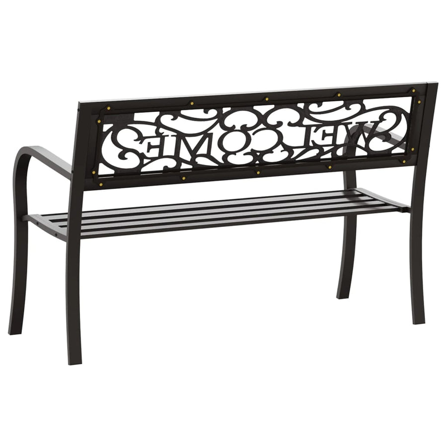 Tuinbank 125 cm staal zwart 1 125 cm Zwart
