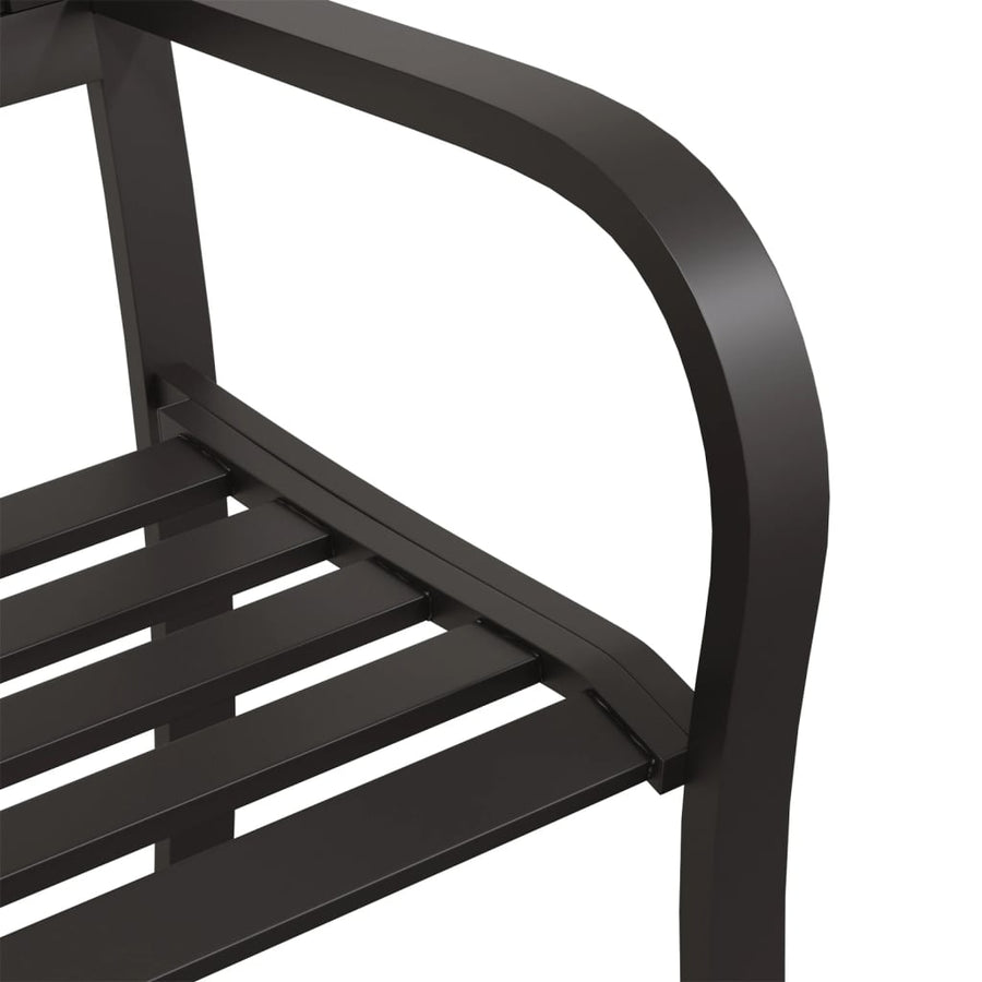 Tuinbank 125 cm staal zwart 1 125 cm Zwart