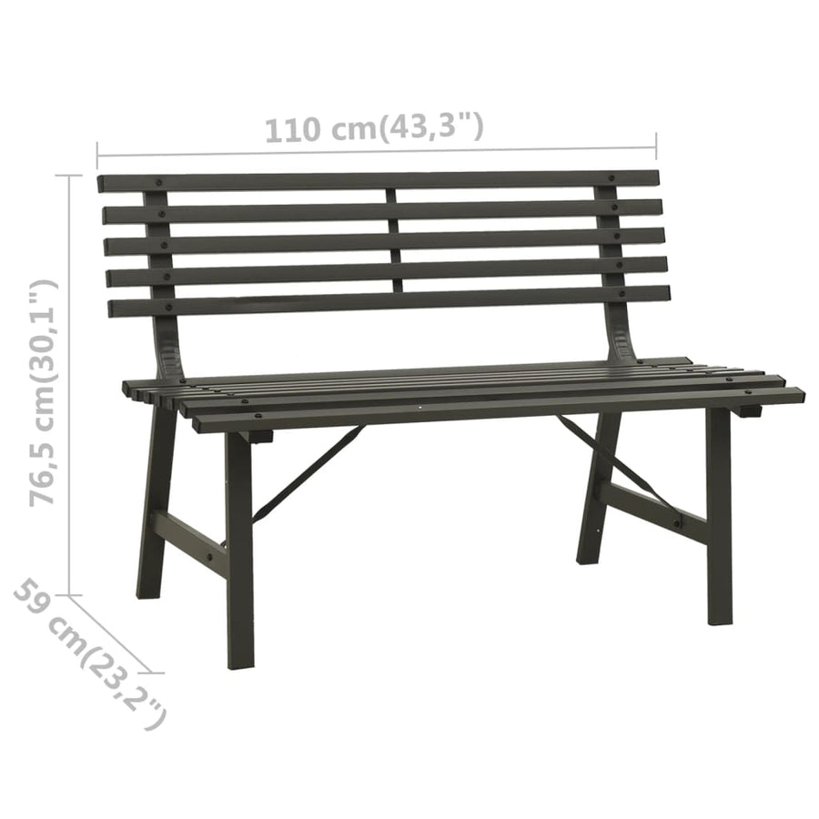 Tuinbank 110 Cm Staal Zwart