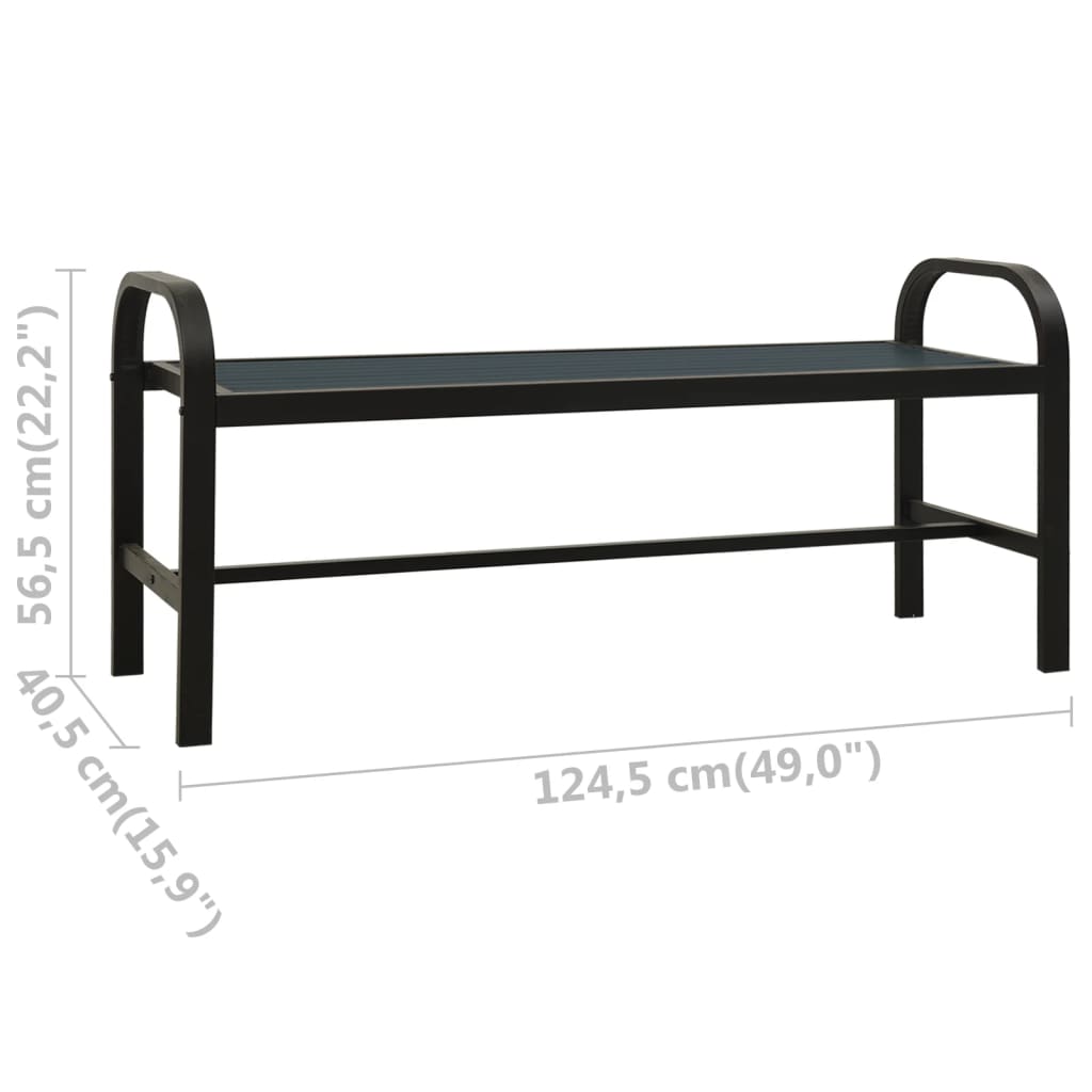 Tuinbank 24,5 Cm Staal En Hkc Zwart