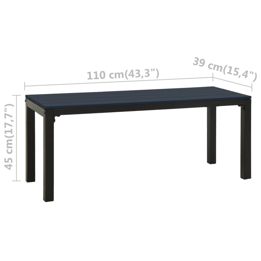 Tuinbank 110 Cm Staal En Hkc Zwart