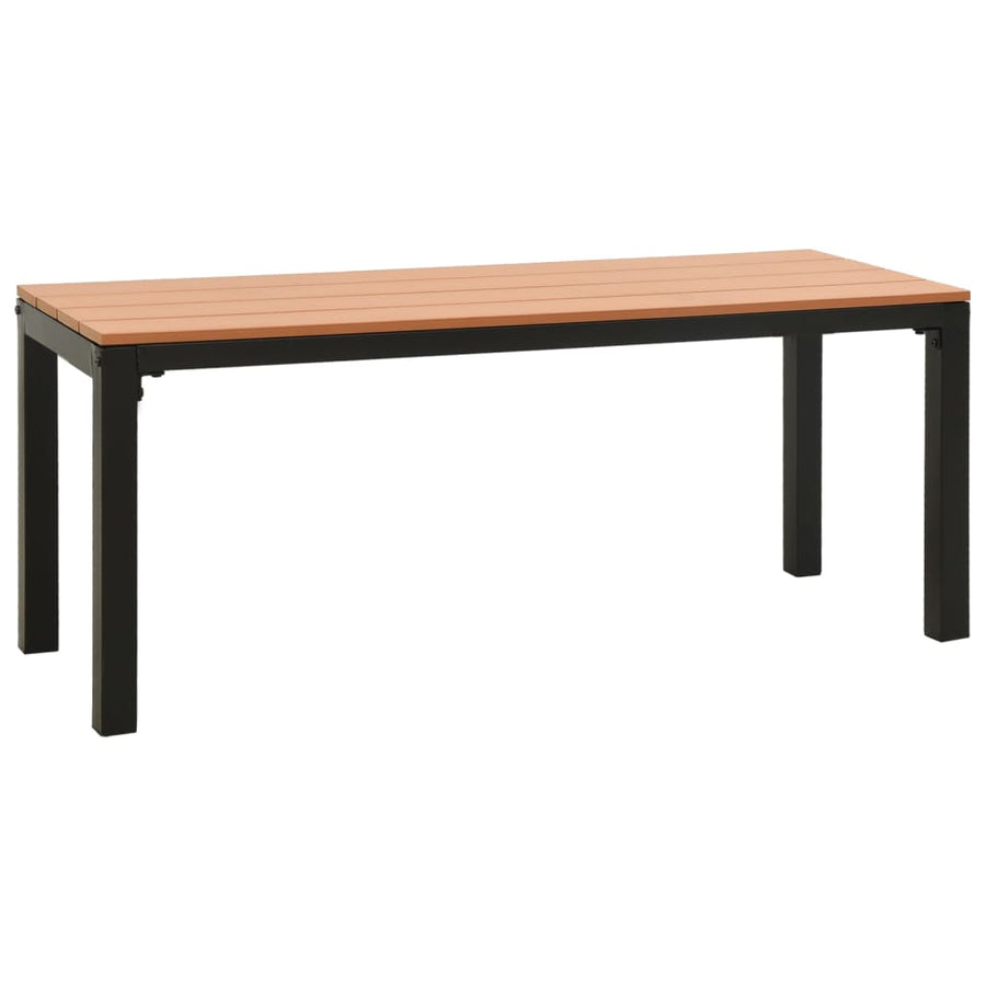 Tuinbank 0 cm staal en HKC Bruin en zwart