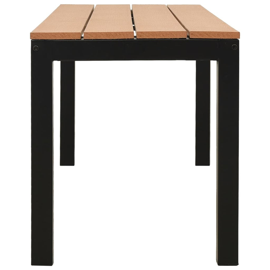 Tuinbank 0 cm staal en HKC Bruin en zwart
