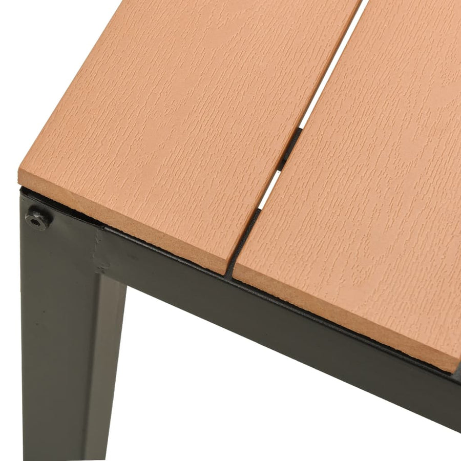 Tuinbank 0 cm staal en HKC Bruin en zwart