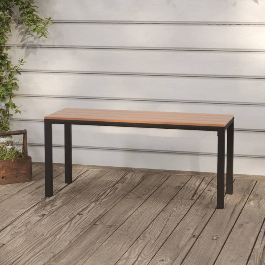 Tuinbank 0 cm staal en HKC Bruin en zwart