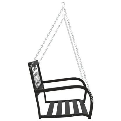 Schommelbank 125 cm staal en kunststof zwart