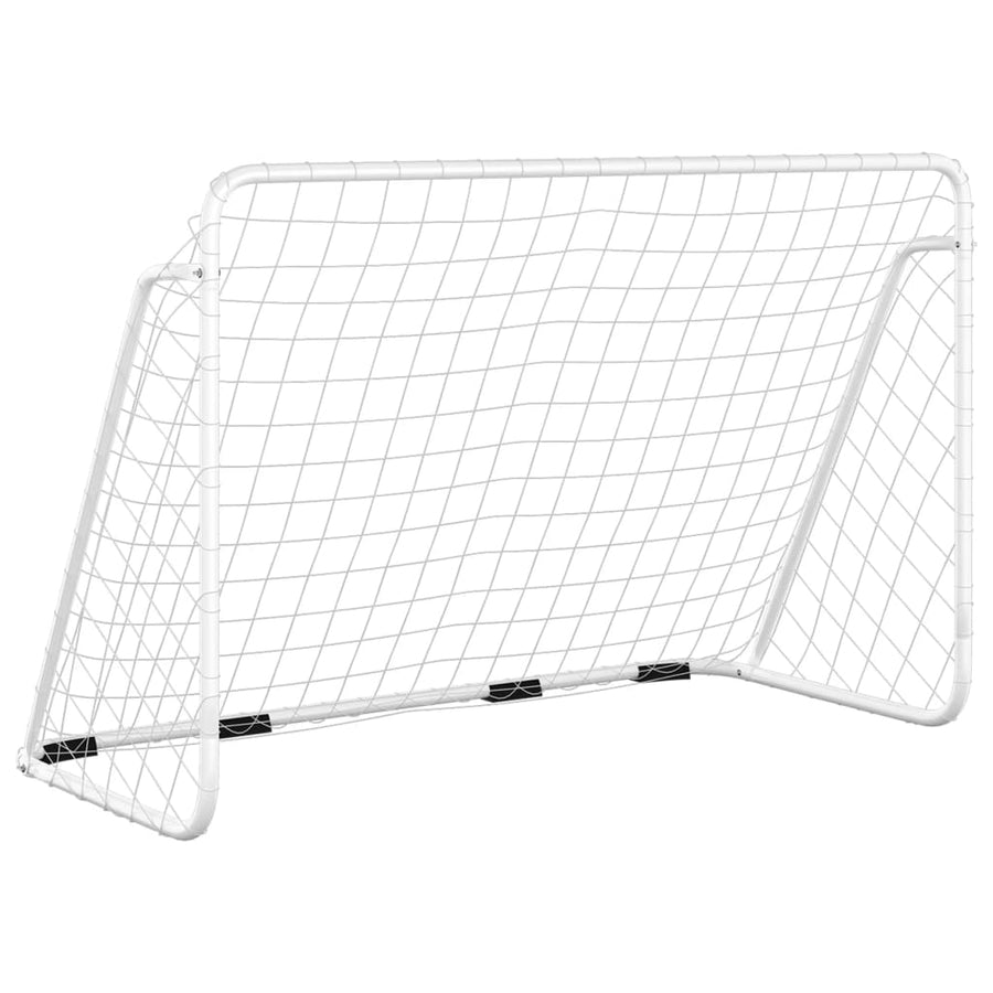 Voetbaldoel Met Net Staal Wit 180 x 90 x 120 cm