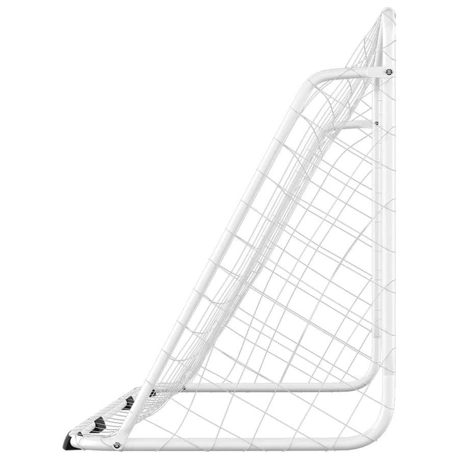 Voetbaldoel Met Net Staal Wit 180 x 90 x 120 cm