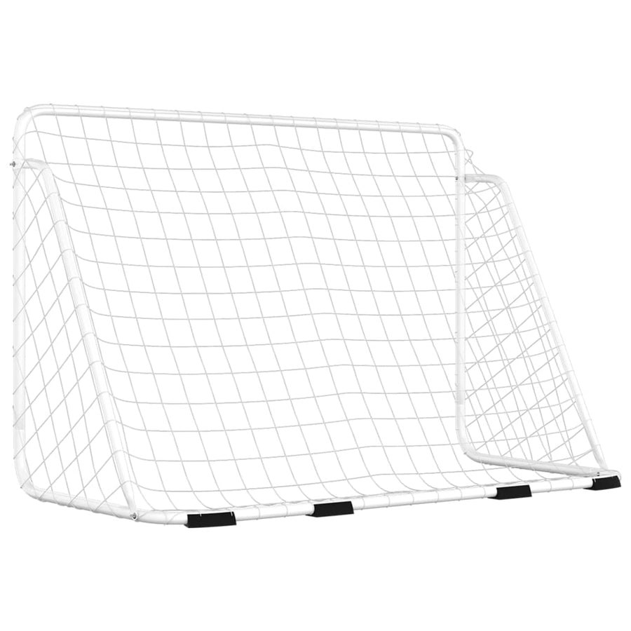 Voetbaldoel Met Net Staal Wit 180 x 90 x 120 cm