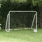 Voetbaldoel Met Net Staal Wit 180 x 90 x 120 cm