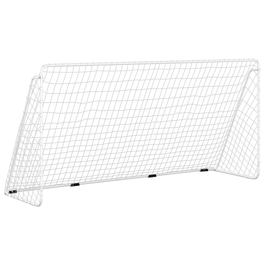 Voetbaldoel Met Net Staal Wit 366 x 122 x 182 cm