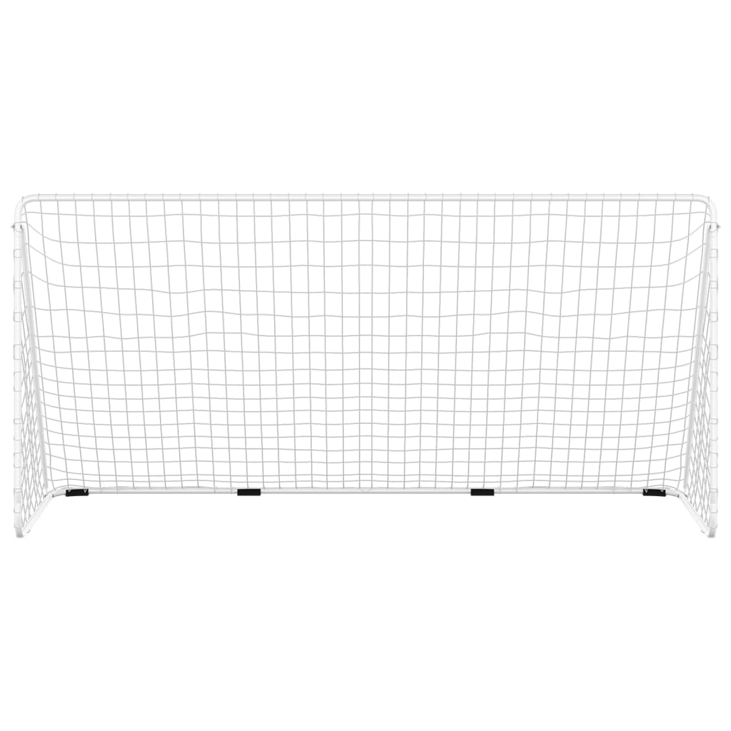 Voetbaldoel Met Net Staal Wit 366 x 122 x 182 cm