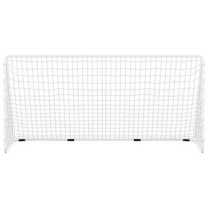 Voetbaldoel Met Net Staal Wit 366 x 122 x 182 cm
