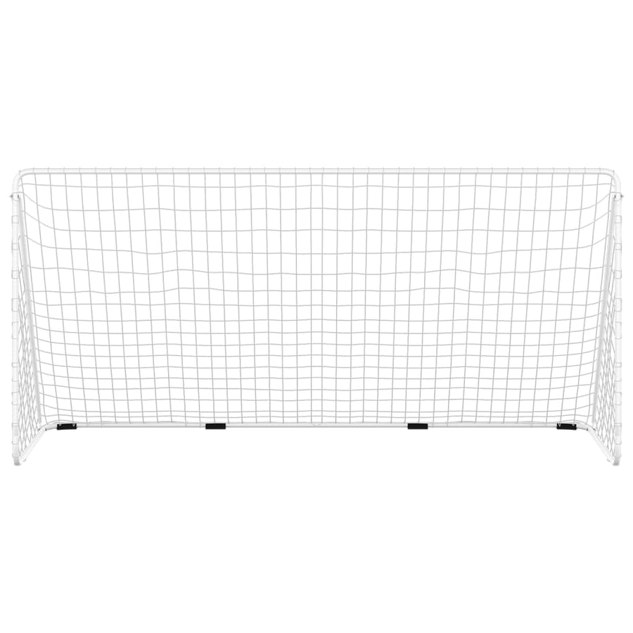 Voetbaldoel Met Net Staal Wit 366 x 122 x 182 cm