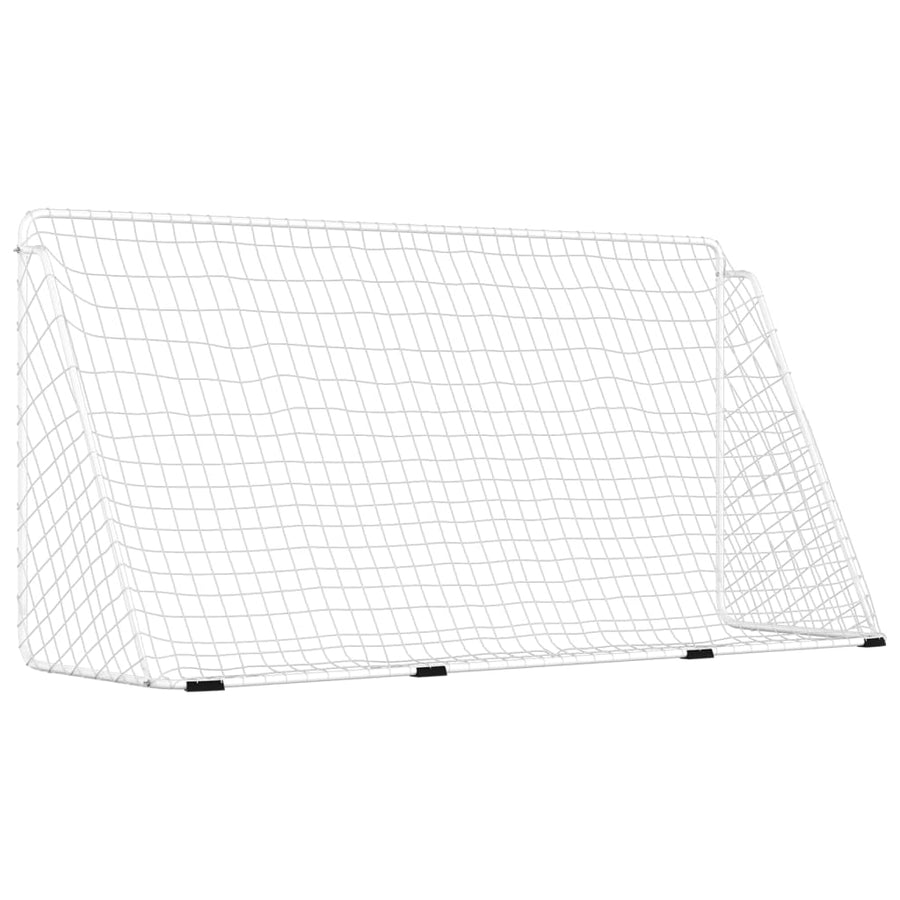 Voetbaldoel Met Net Staal Wit 366 x 122 x 182 cm