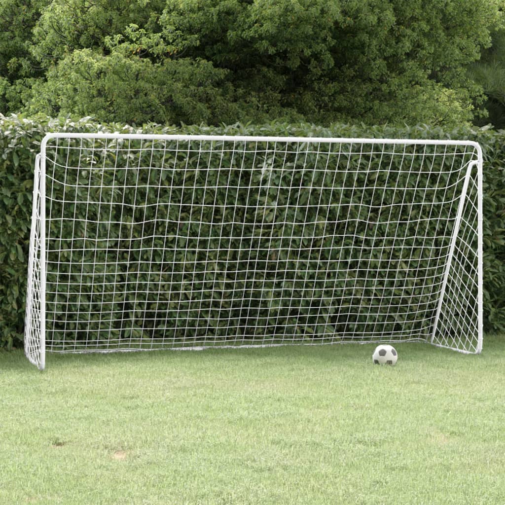 Voetbaldoel Met Net Staal Wit 366 x 122 x 182 cm