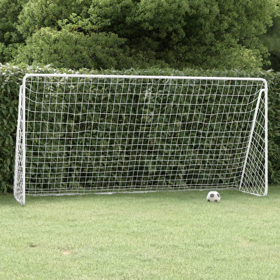 Voetbaldoel Met Net Staal Wit 366 x 122 x 182 cm