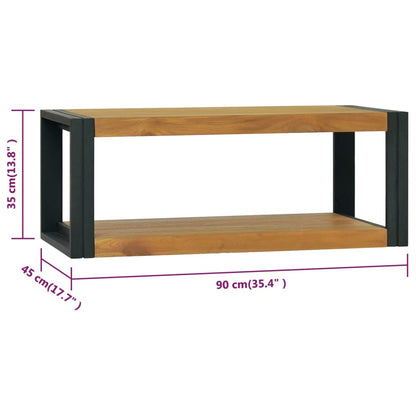 Badkamerwandkast 90x45x35 cm massief teakhout