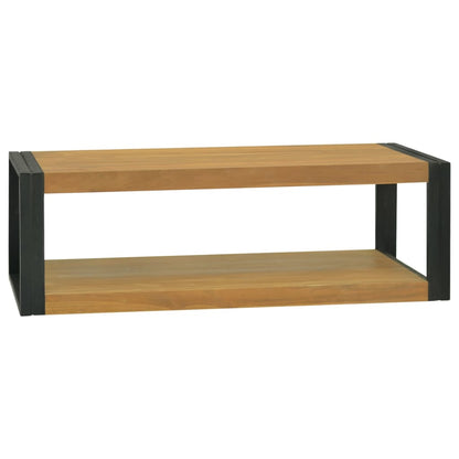 Badkamerwandkast Massief Teakhout Bruin En Zwart 110 x 45 x 35 cm