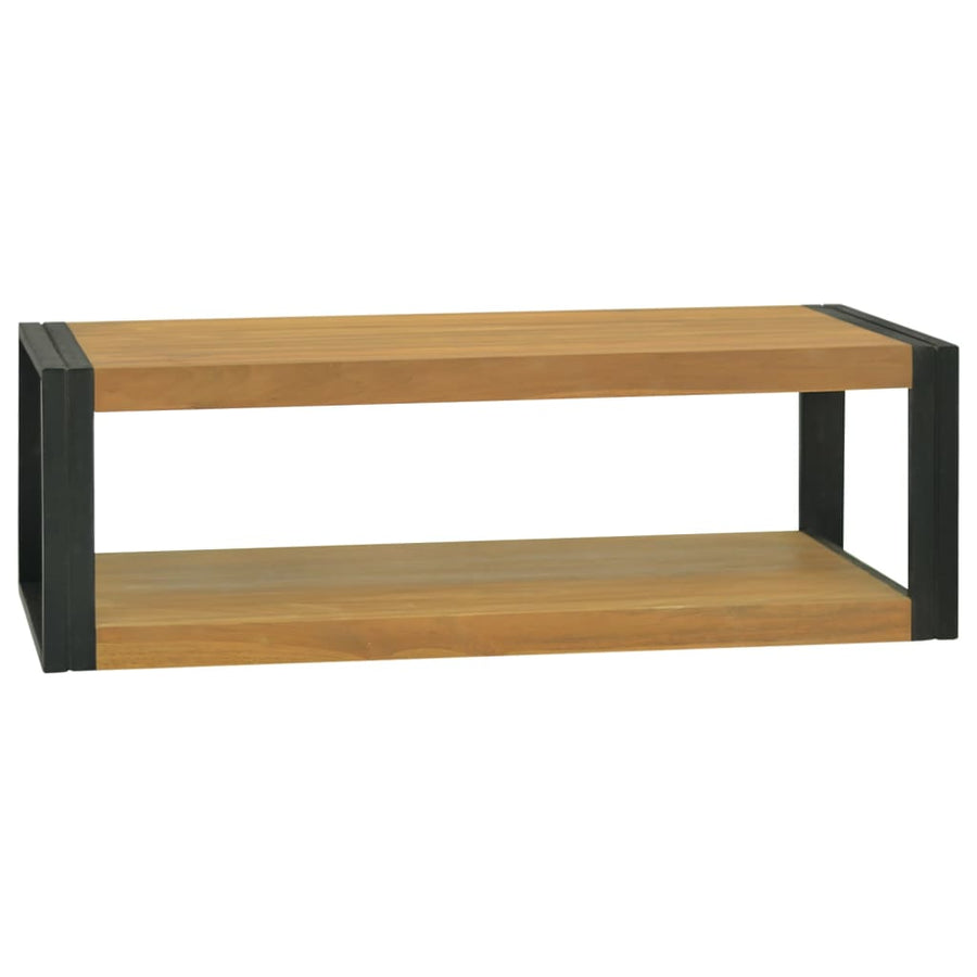 Badkamerwandkast Massief Teakhout Bruin En Zwart 110 x 45 x 35 cm