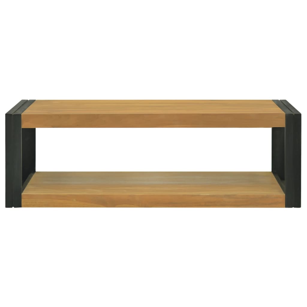 Badkamerwandkast Massief Teakhout Bruin En Zwart 110 x 45 x 35 cm
