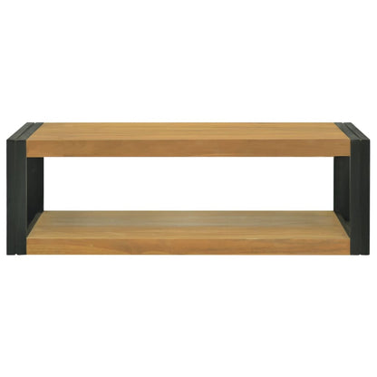 Badkamerwandkast Massief Teakhout Bruin En Zwart 110 x 45 x 35 cm