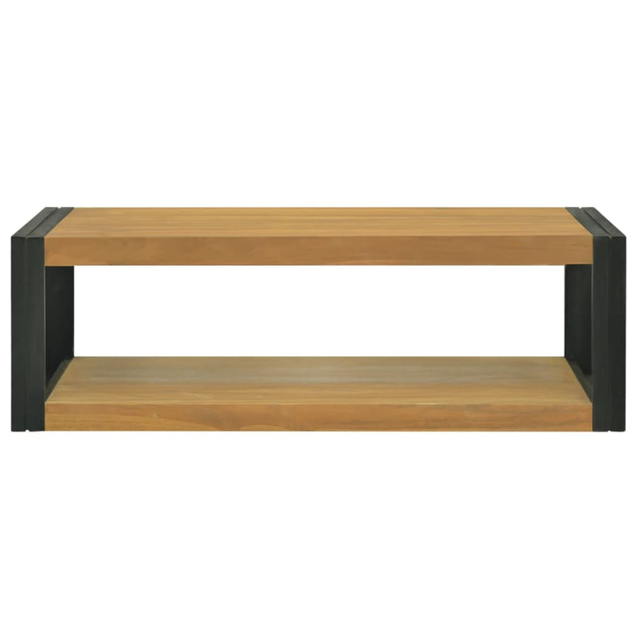Badkamerwandkast Massief Teakhout Bruin En Zwart 110 x 45 x 35 cm