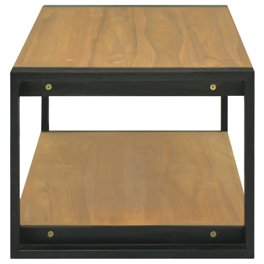 Badkamerwandkast Massief Teakhout Bruin En Zwart 110 x 45 x 35 cm