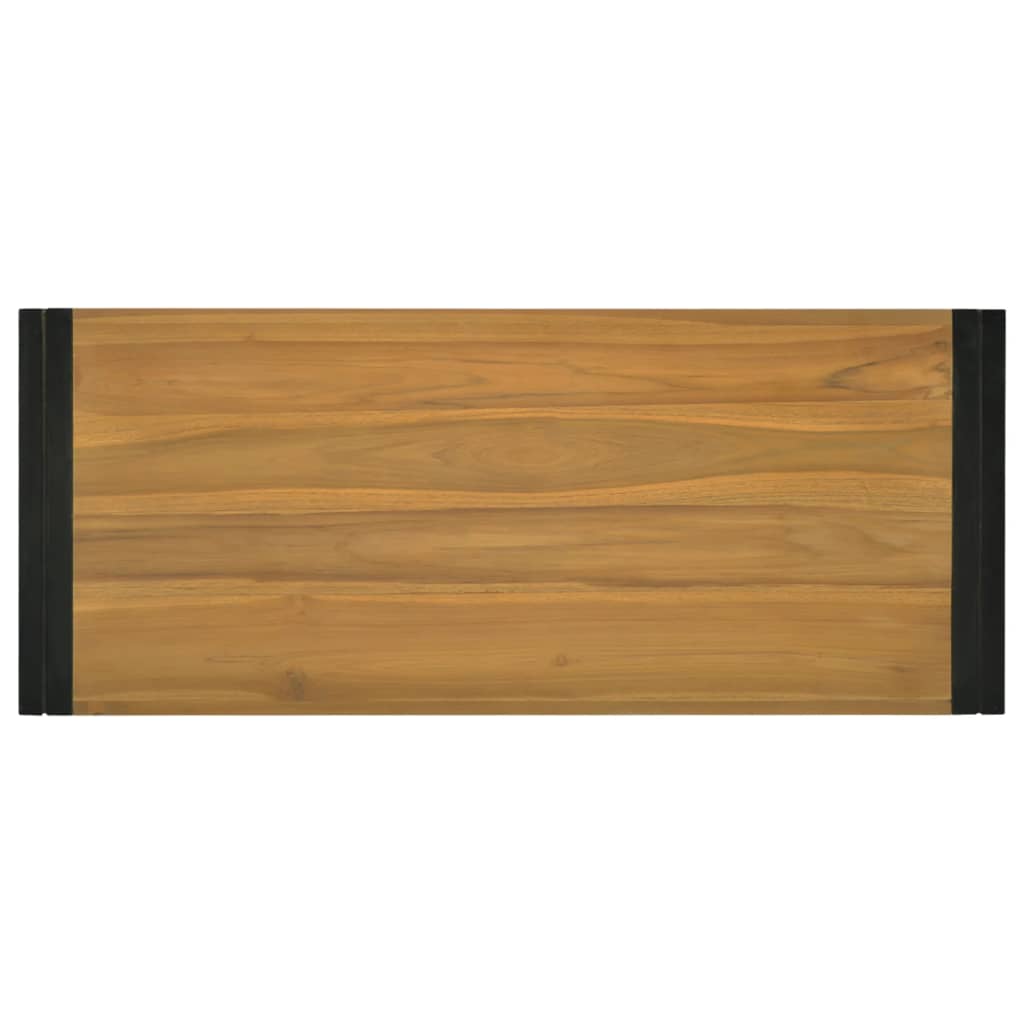 Badkamerwandkast Massief Teakhout Bruin En Zwart 110 x 45 x 35 cm