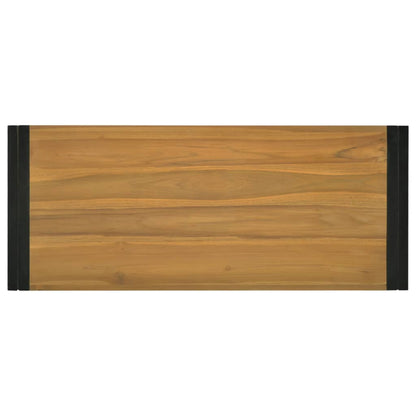 Badkamerwandkast Massief Teakhout Bruin En Zwart 110 x 45 x 35 cm
