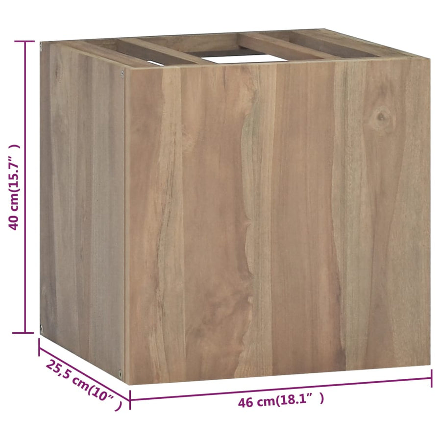 Badkamerwandkast 46X25,5X40 Cm Massief Teakhout 46 x 25.5 x 40 cm