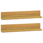 Wall Shelves 2 pcs Solid Teak 60 x 10 x 10 cm