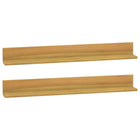 Wandplanken 2 stuks 90x10x10 cm massief teakhout