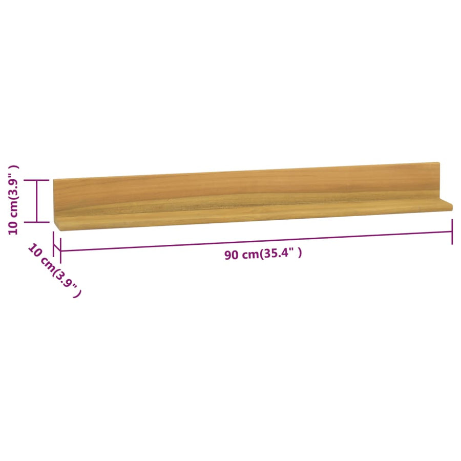 Wandschappen 2 St 90X10X10 Cm Massief Teakhout 90 x 10 x 10 m