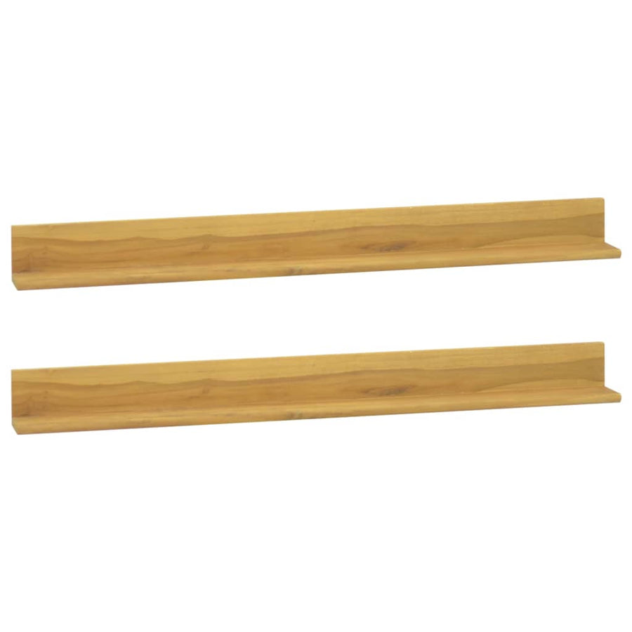 Wandschappen 2 St 110X10X10 Cm Massief Teakhout