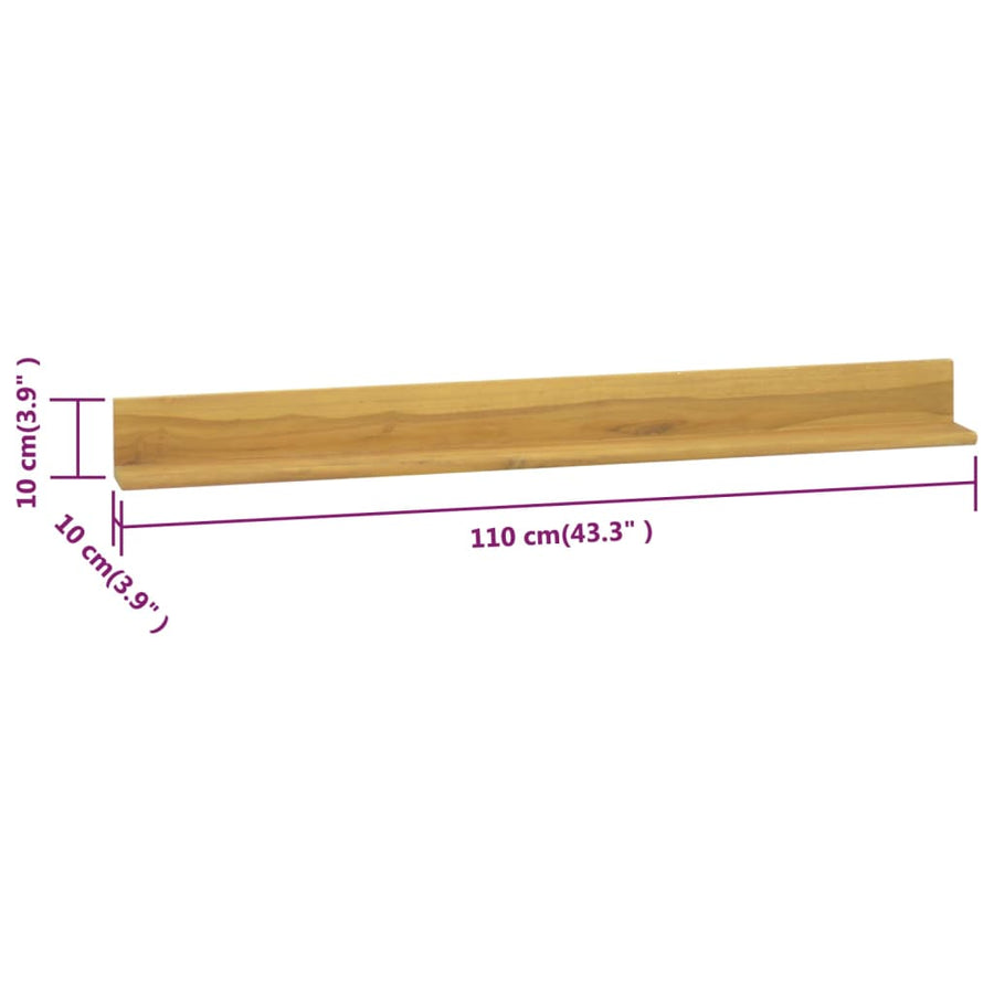 Wandschappen 2 St 110X10X10 Cm Massief Teakhout