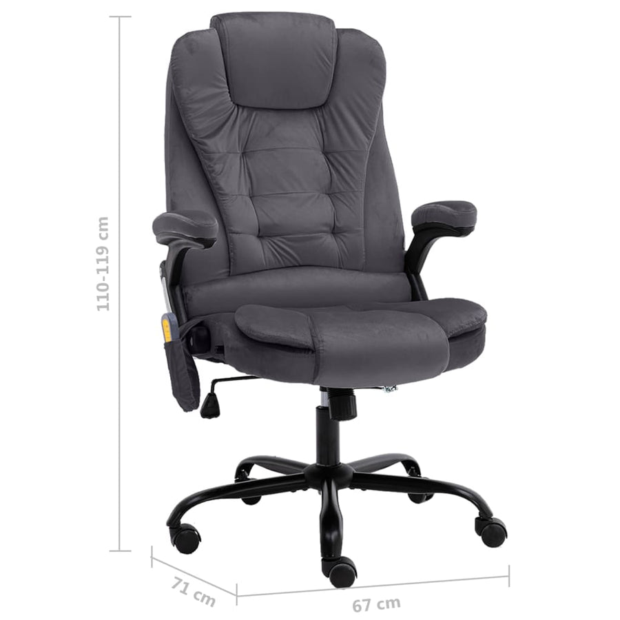 Massagekantoorstoel Fluweel Donkergrijs met massagefunctie