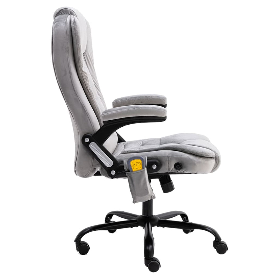 Massagekantoorstoel Fluweel Lichtgrijs met massagefunctie