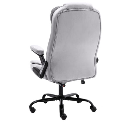 Massagekantoorstoel Fluweel Lichtgrijs met massagefunctie