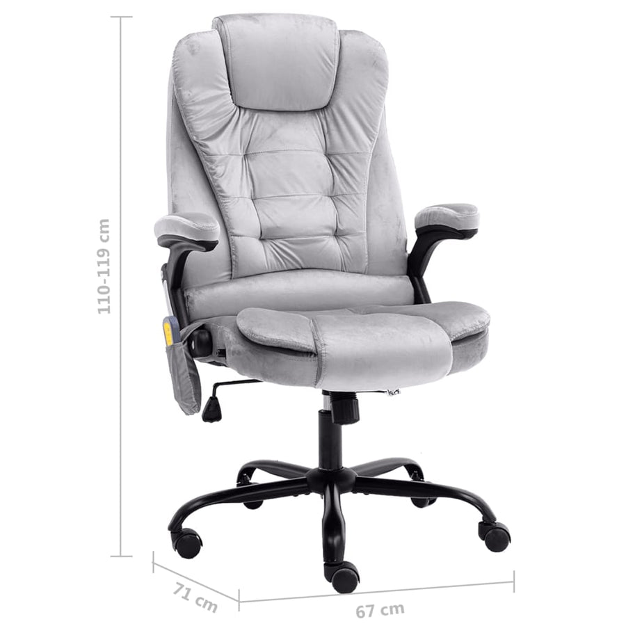 Massagekantoorstoel Fluweel Lichtgrijs met massagefunctie